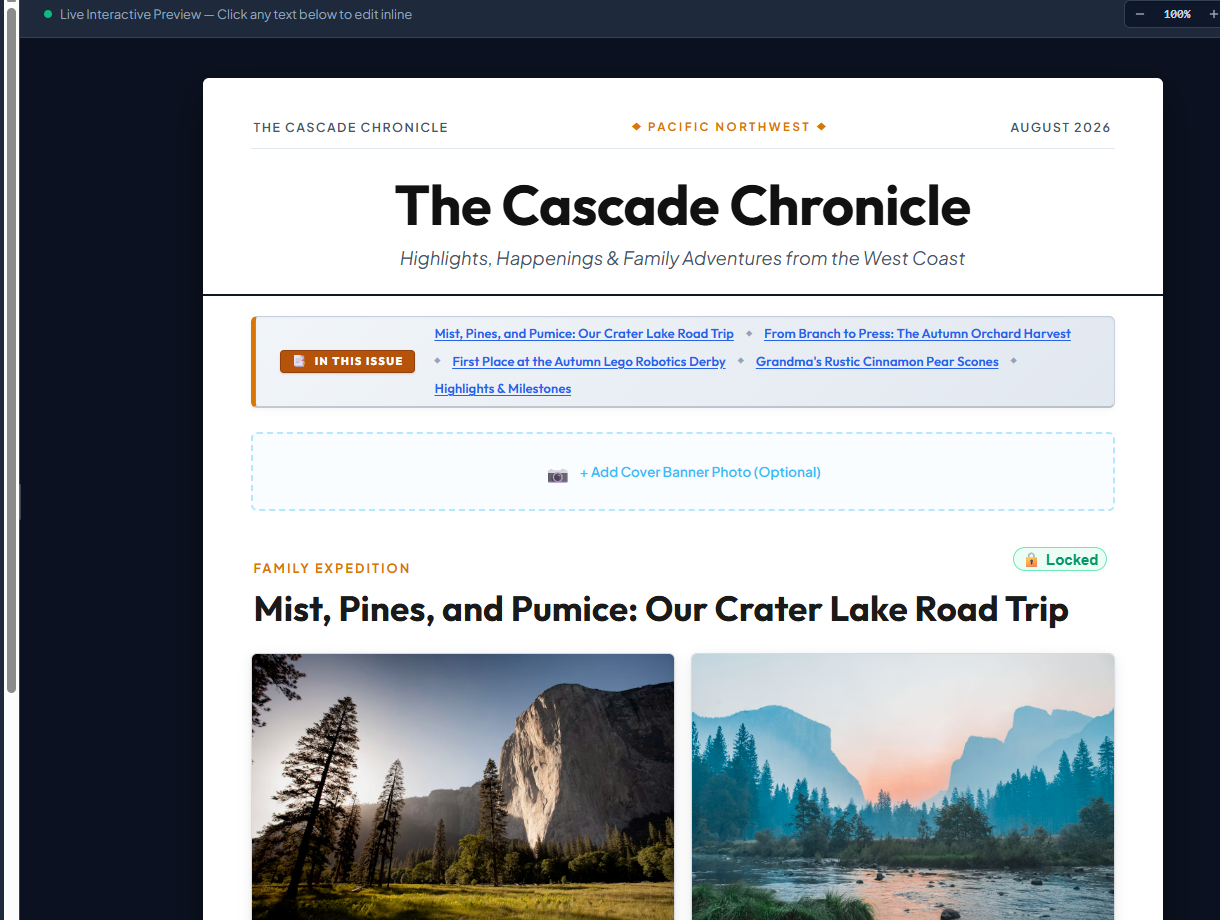 ChronicleCraft Live WYSIWYG Canvas