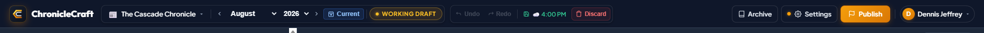 ChronicleCraft Studio Command Bar