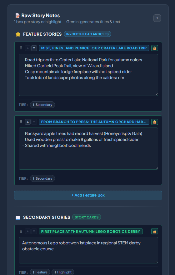 ChronicleCraft Raw Notes & Story Drawer